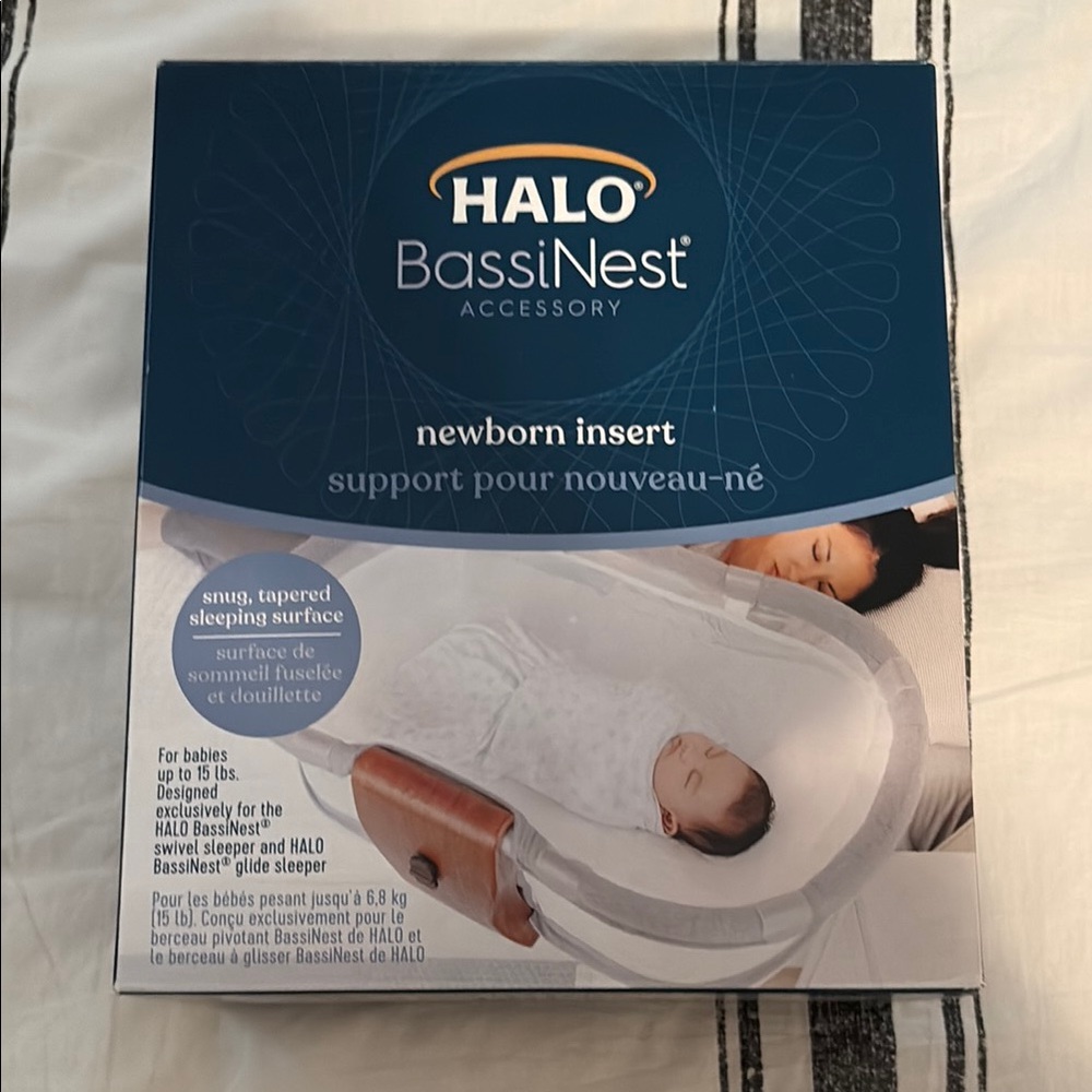 Halo BassiNest Newborn Insert - White and Navy